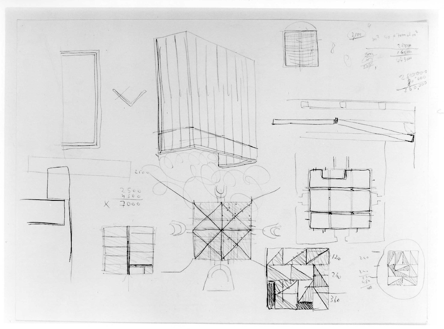 porta del Morbio, mastio e ala della Reggia del Museo di Castelvecchio di Verona (disegno) di Scarpa Carlo (sec. XX)