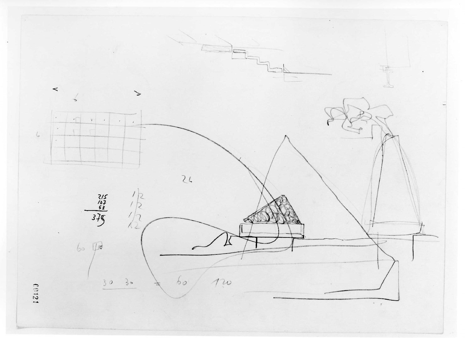 sala di entrata-uscita del Museo di Castelvecchio di Verona (disegno) di Scarpa Carlo (sec. XX)