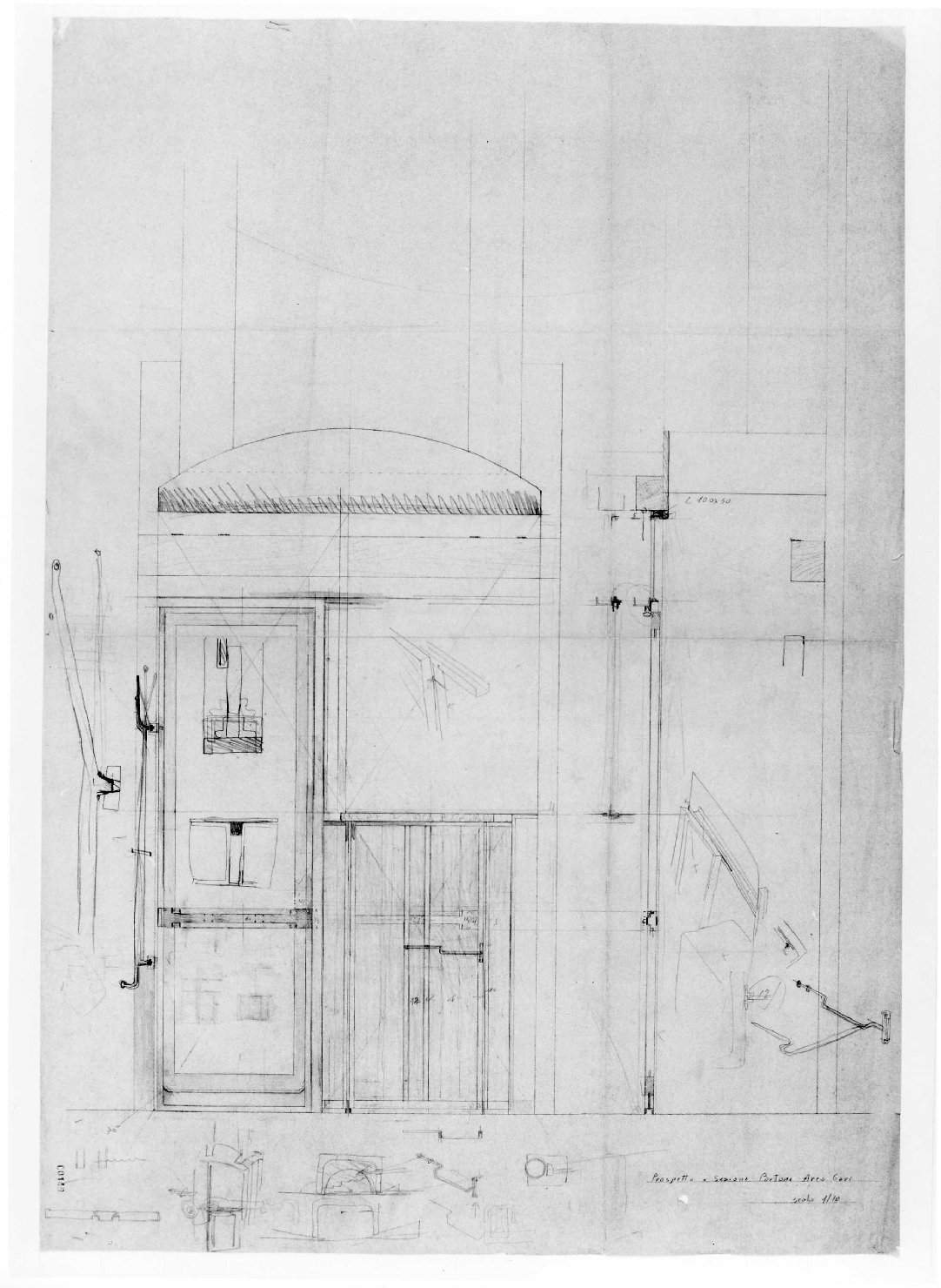 ala orientale del Museo di Castelvecchio di Verona (disegno) di Rudella Angelo, Scarpa Carlo (sec. XX)