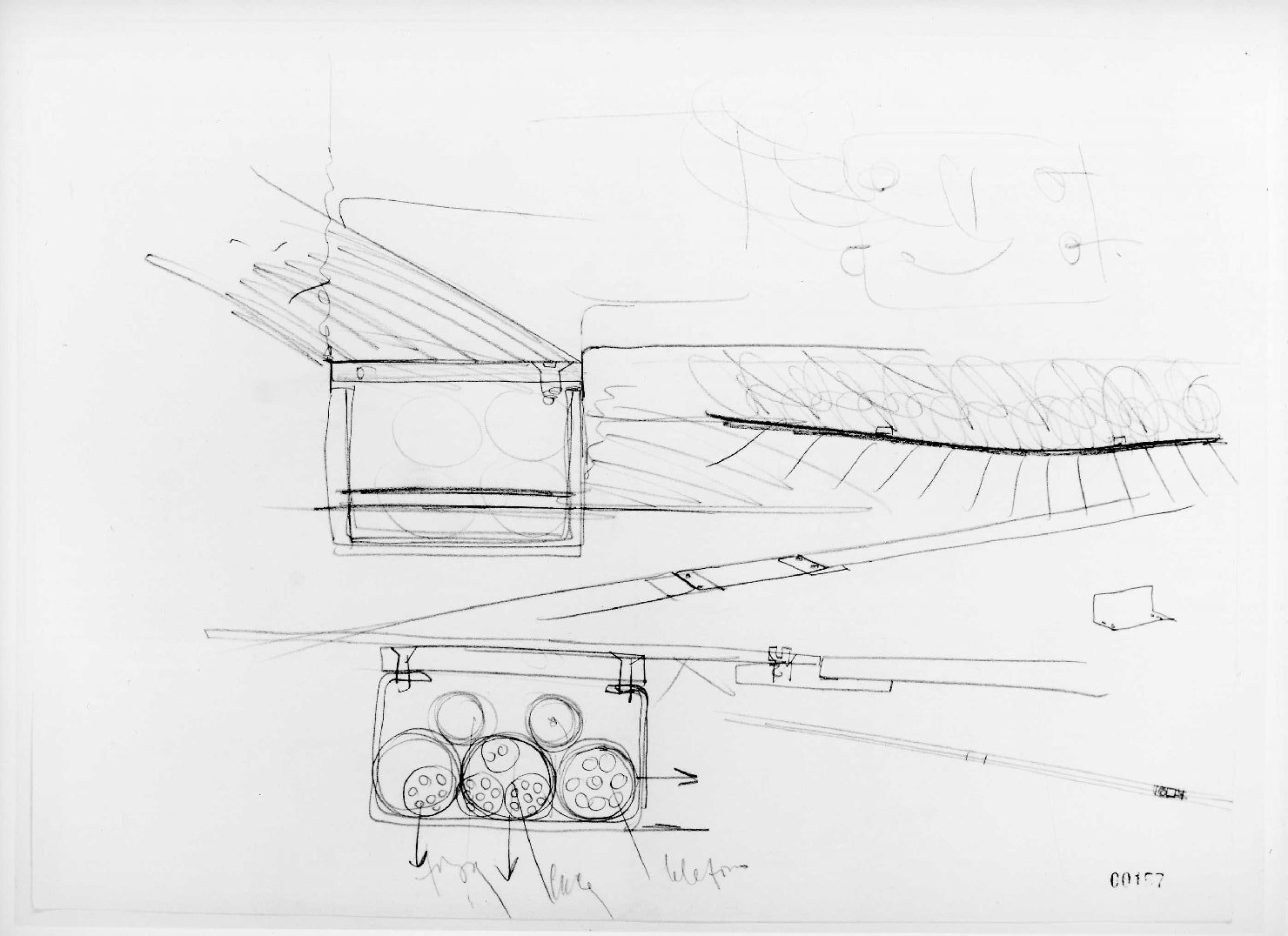 restauro dell'ala della Galleria del Museo di Castelvecchio di Verona (disegno preparatorio) di Scarpa Carlo (sec. XX)