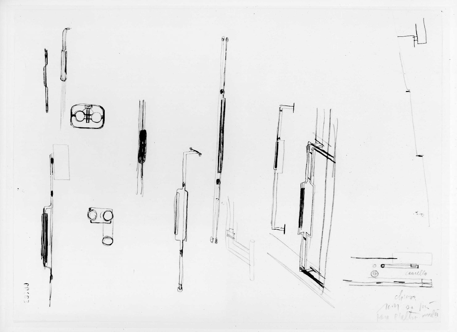 allestimento dell'ala della Galleria del Museo di Castelvecchio di Verona (disegno preparatorio) di Scarpa Carlo (sec. XX)