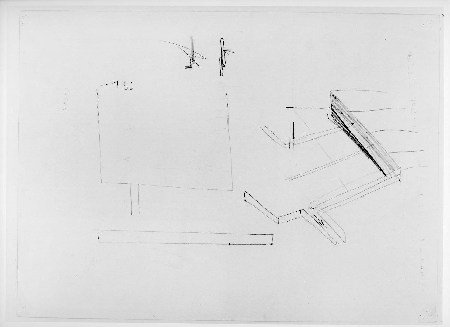 restauro dell'ala della Galleria del Museo di Castelvecchio di Verona (disegno preparatorio) di Scarpa Carlo (sec. XX)