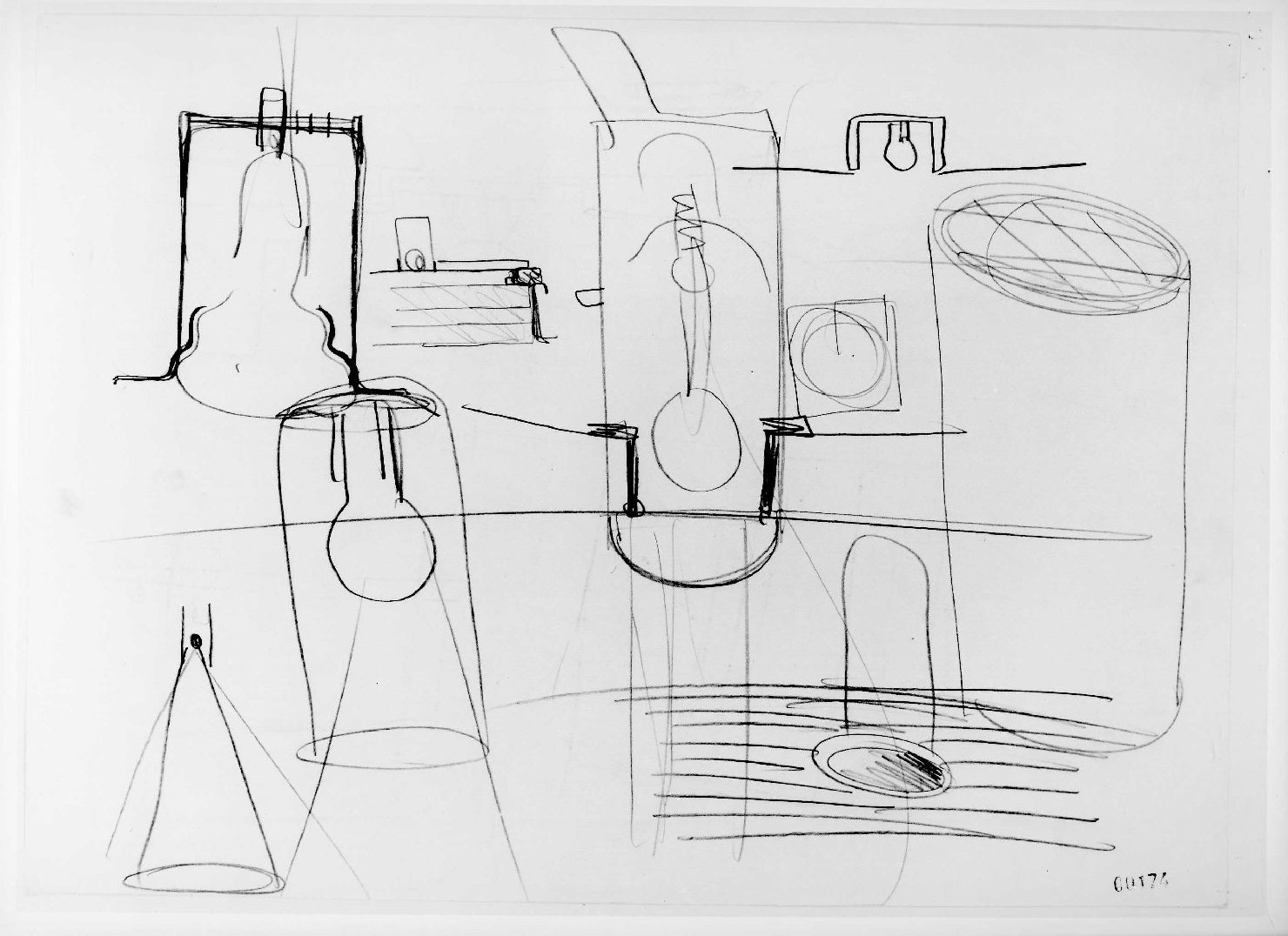 illuminazione e controsoffitti del Museo di Castelvecchio di Verona (disegno preparatorio) di Scarpa Carlo (sec. XX)