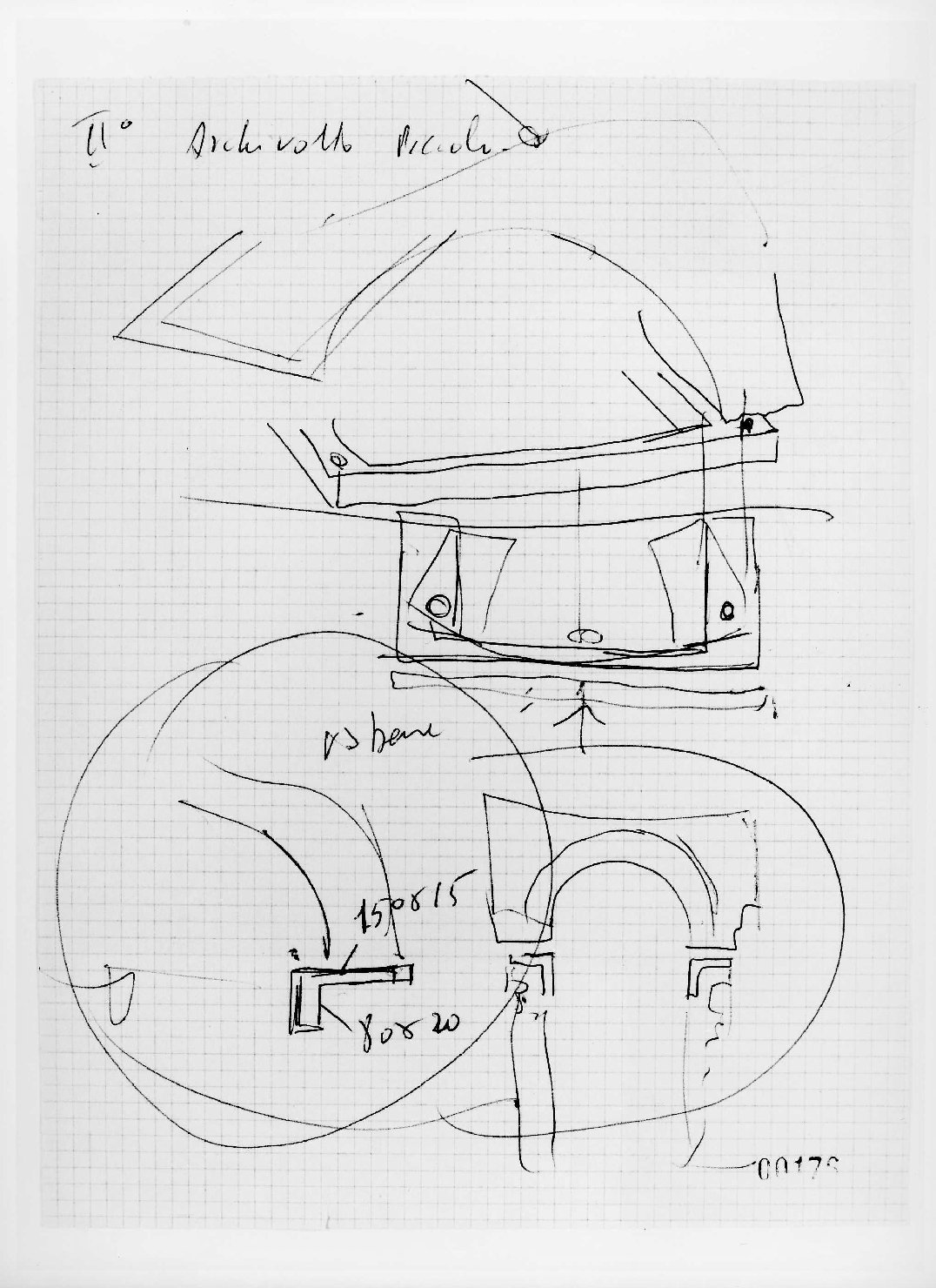 allestimento dell'ala della Galleria del Museo di Castelvecchio di Verona (disegno) di Scarpa Carlo (sec. XX)