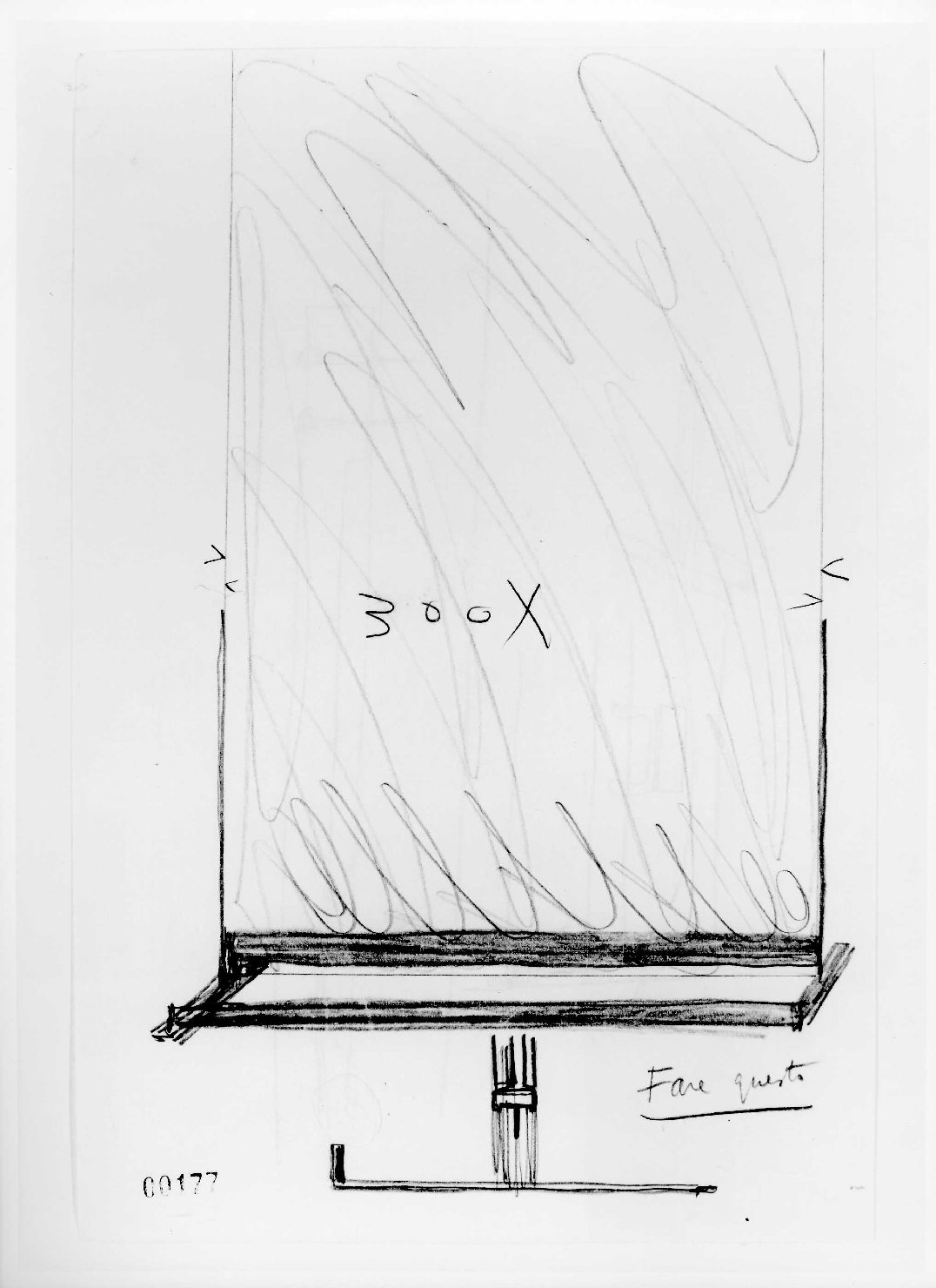 allestimento dell'ala della Galleria del Museo di Castelvecchio di Verona (disegno preparatorio) di Scarpa Carlo (sec. XX)