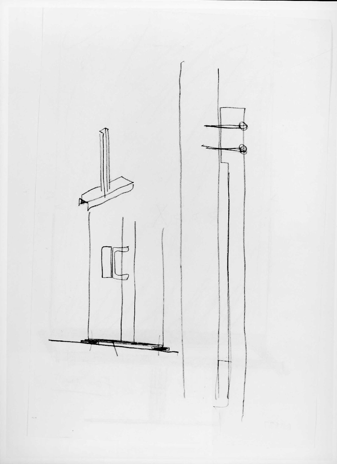 allestimento dell'ala della Galleria del Museo di Castelvecchio di Verona (disegno preparatorio) di Scarpa Carlo (sec. XX)