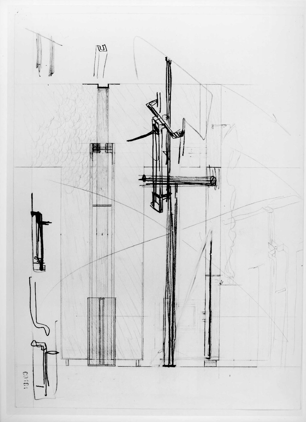 allestimento dell'ala della Galleria del Museo di Castelvecchio di Verona (disegno preparatorio) di Scarpa Carlo (sec. XX)