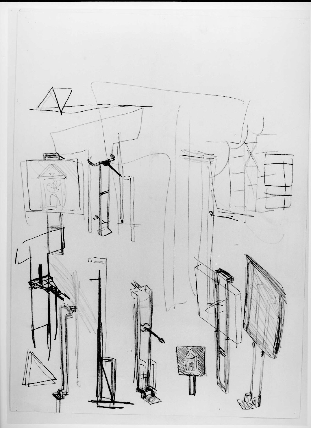 allestimento dell'ala della Galleria del Museo di Castelvecchio di Verona (disegno preparatorio) di Scarpa Carlo (sec. XX)