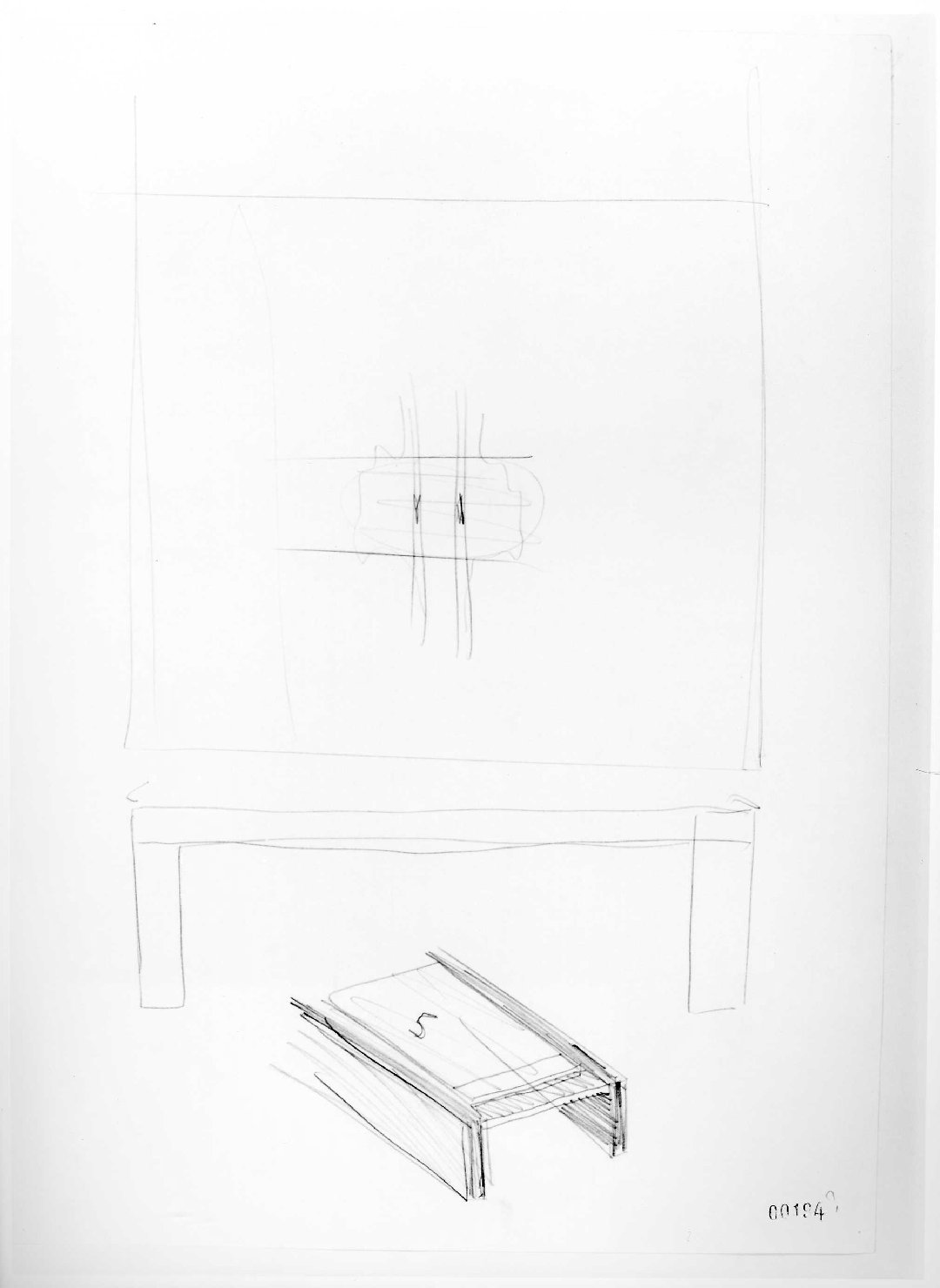 allestimento dell'ala della Galleria del Museo di Castelvecchio di Verona (disegno preparatorio) di Scarpa Carlo (sec. XX)