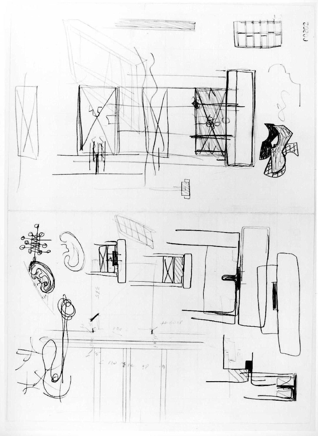 allestimento dell'ala della Galleria del Museo di Castelvecchio di Verona (disegno preparatorio) di Scarpa Carlo (sec. XX)