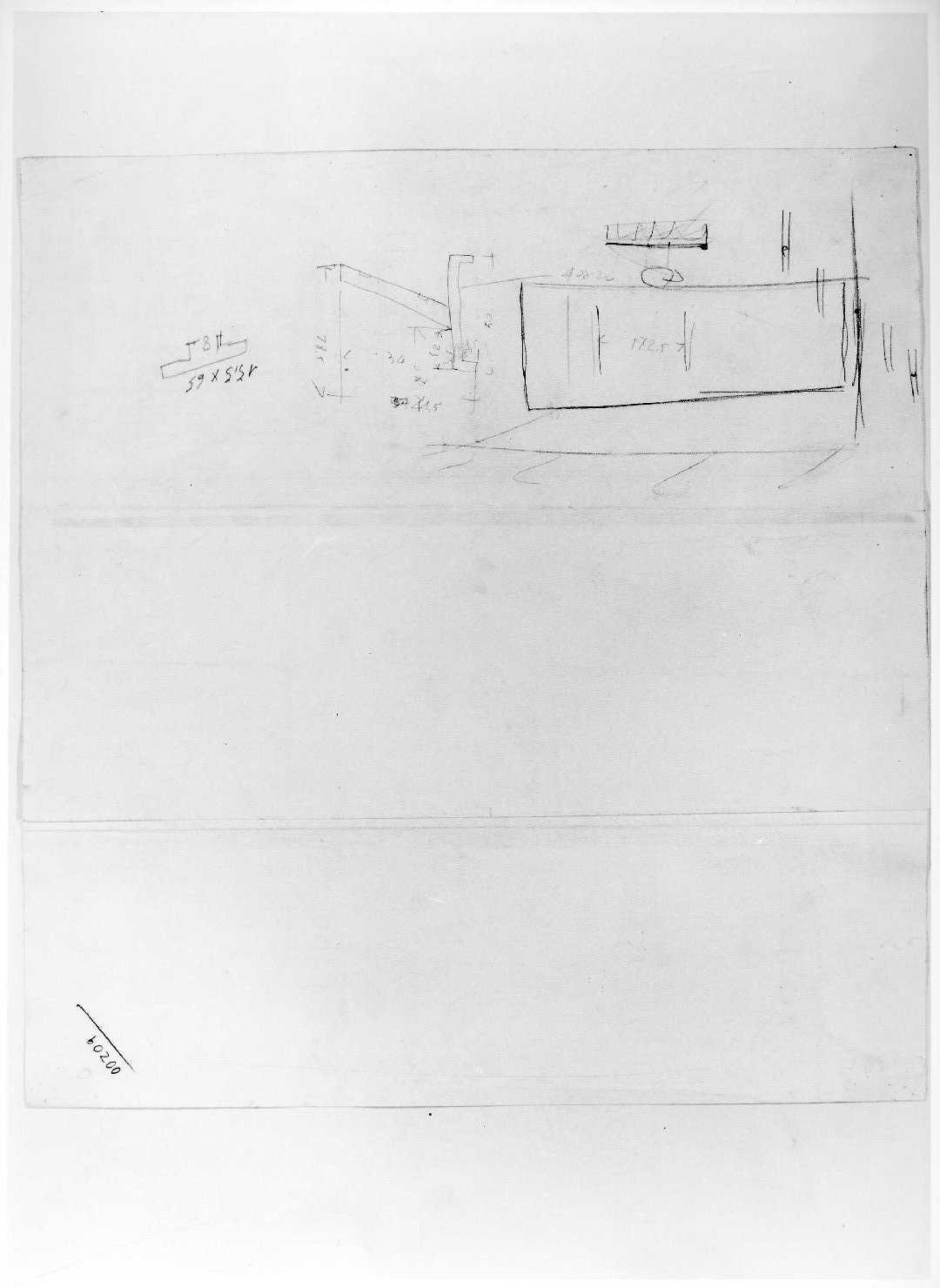 porta del Morbio, mastio e ala della Reggia del Museo di Castelvecchio di Verona (disegno preparatorio) di Scarpa Carlo (sec. XX)