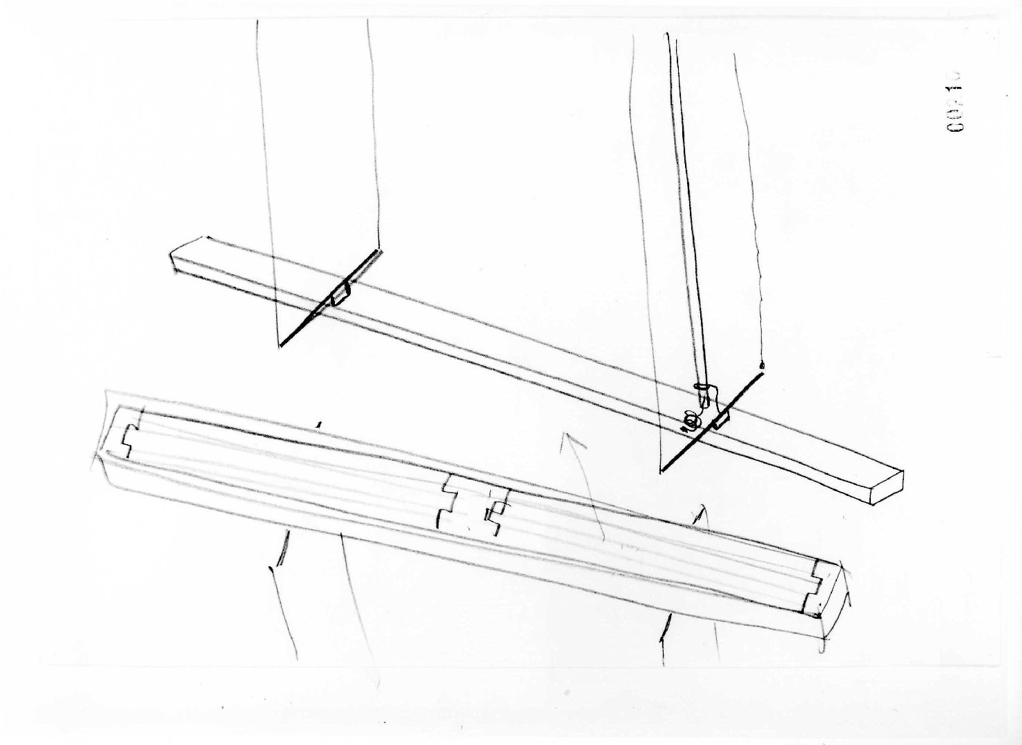 illuminazione e controsoffitti del Museo di Castelvecchio di Verona (disegno preparatorio) di Scarpa Carlo (sec. XX)