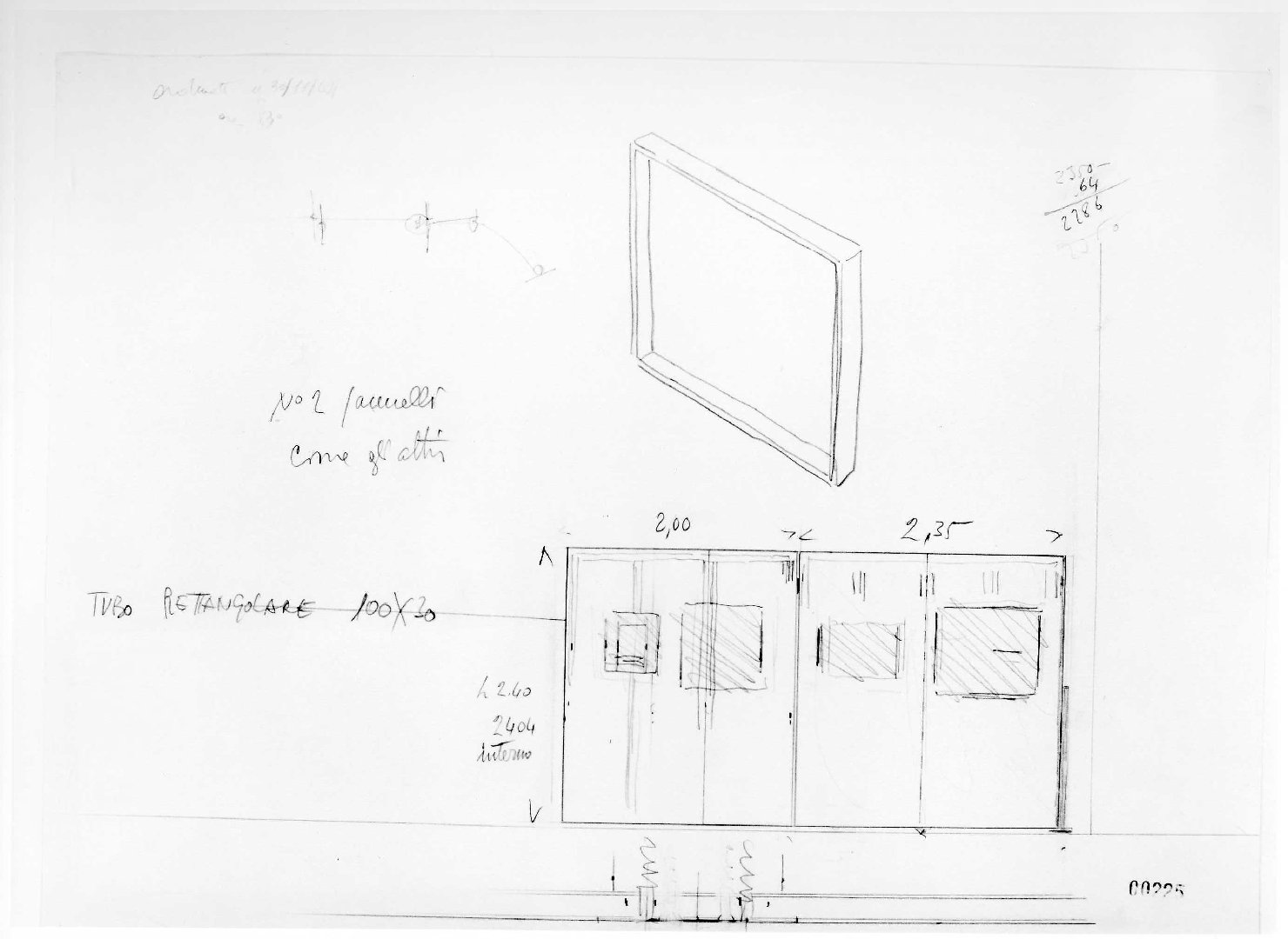 allestimento dell'ala della Galleria del Museo di Castelvecchio di Verona (disegno preparatorio) di Scarpa Carlo (sec. XX)