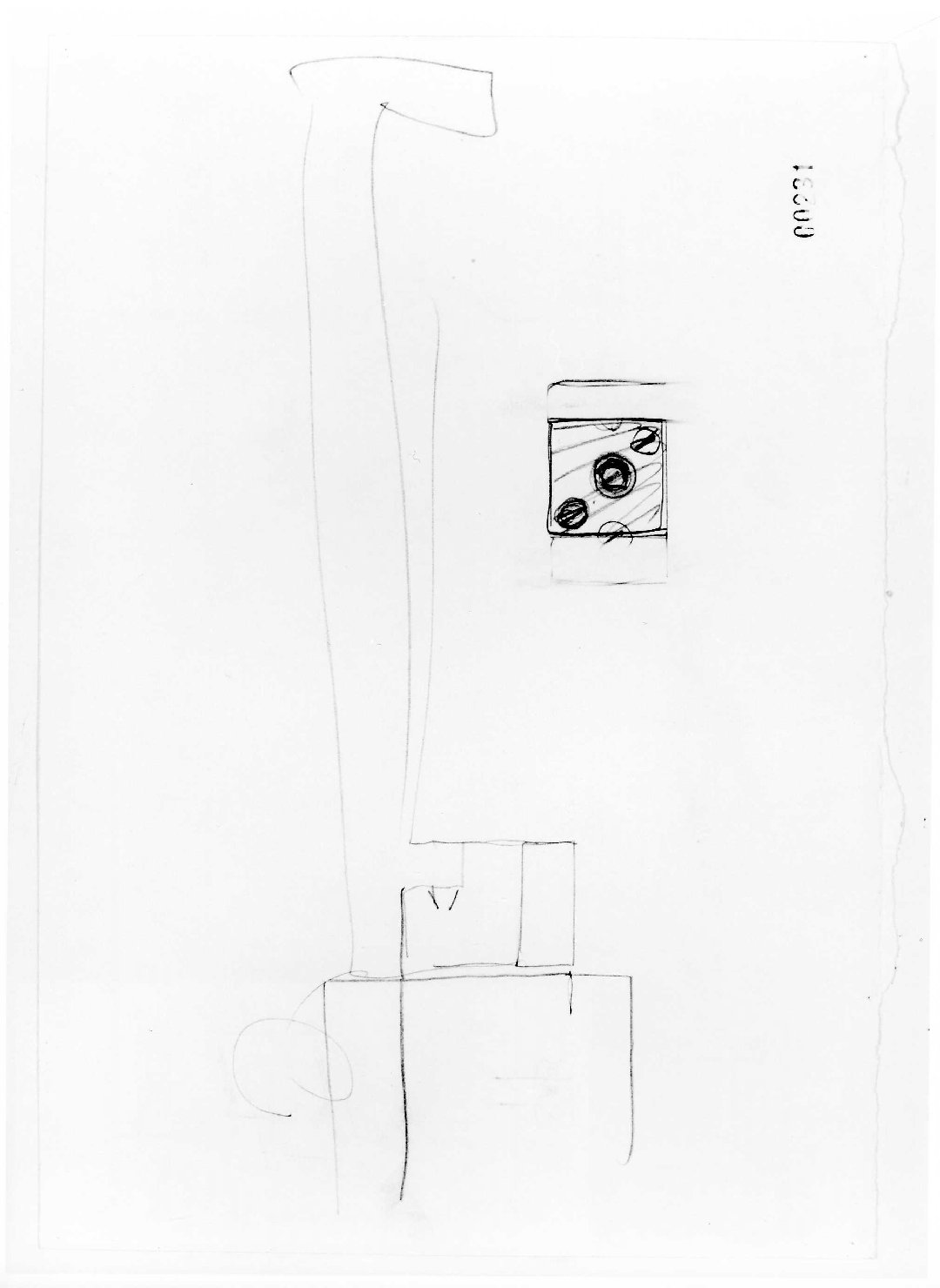 porta del Morbio, mastio e ala della Reggia del Museo di Castelvecchio di Verona (disegno preparatorio) di Scarpa Carlo (sec. XX)