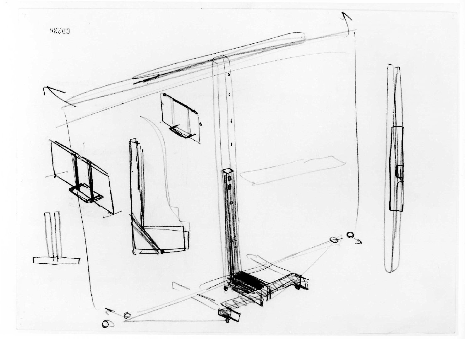 allestimento dell'ala della Galleria del Museo di Castelvecchio di Verona (disegno) di Scarpa Carlo (sec. XX)