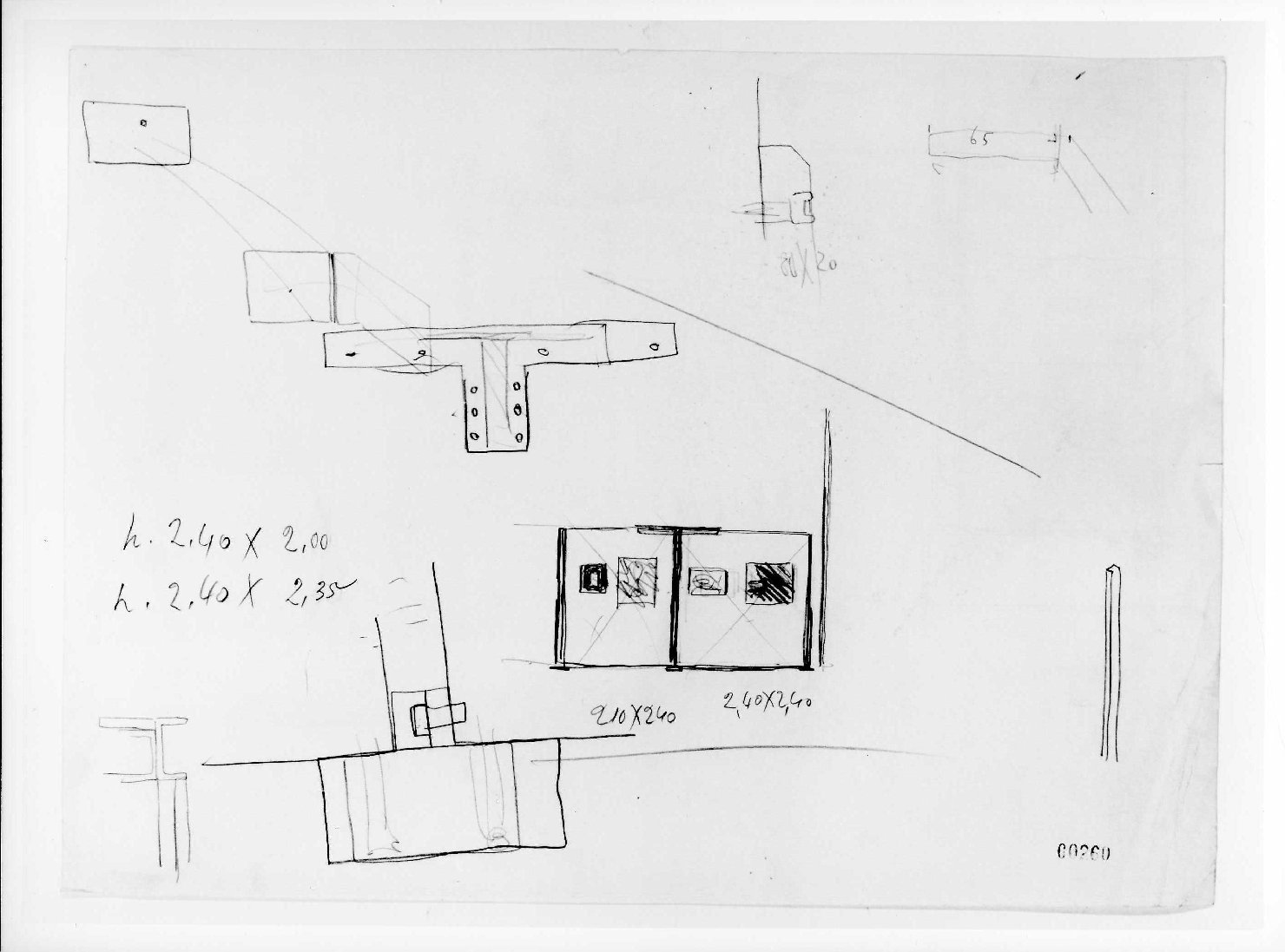 allestimento dell'ala della Galleria del Museo di Castelvecchio di Verona (disegno) di Scarpa Carlo (sec. XX)