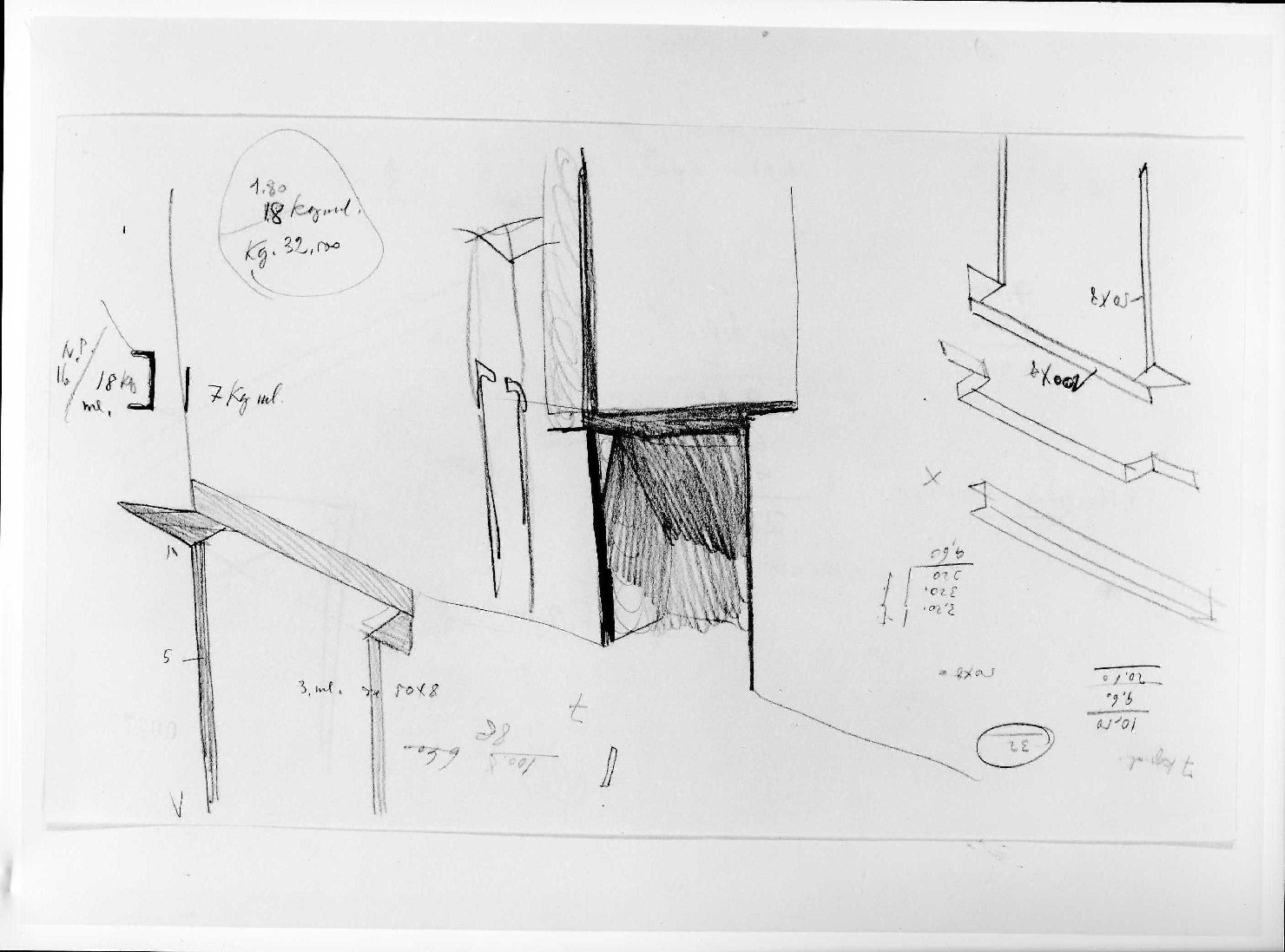 restauro dell'ala della Galleria del Museo di Castelvecchio di Verona (disegno) di Scarpa Carlo (sec. XX)