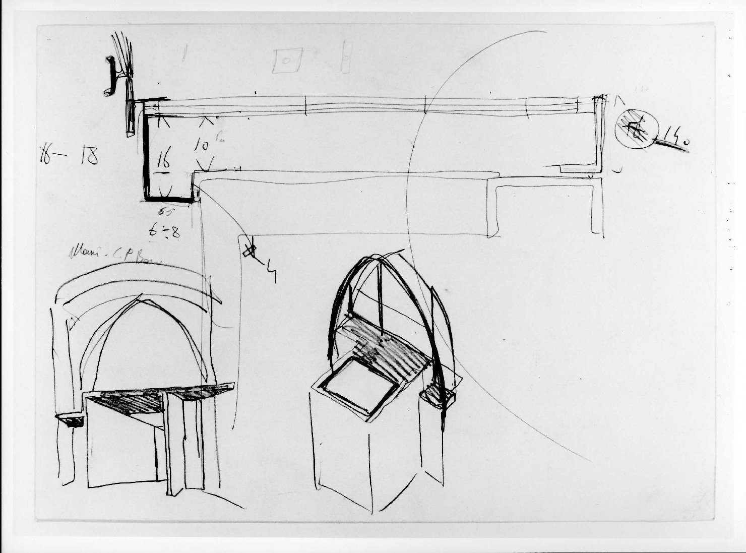sacello del Museo di Castelvecchio di Verona (disegno) di Scarpa Carlo (sec. XX)