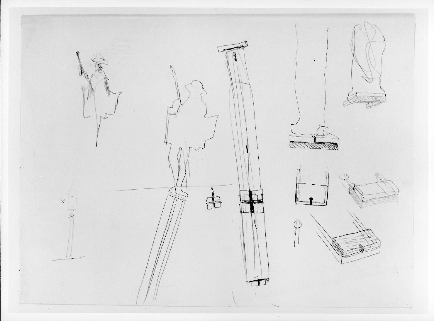 allestimento provvisorio dell'ala della Galleria del Museo di Castelvecchio di Verona (disegno) di Scarpa Carlo (sec. XX)