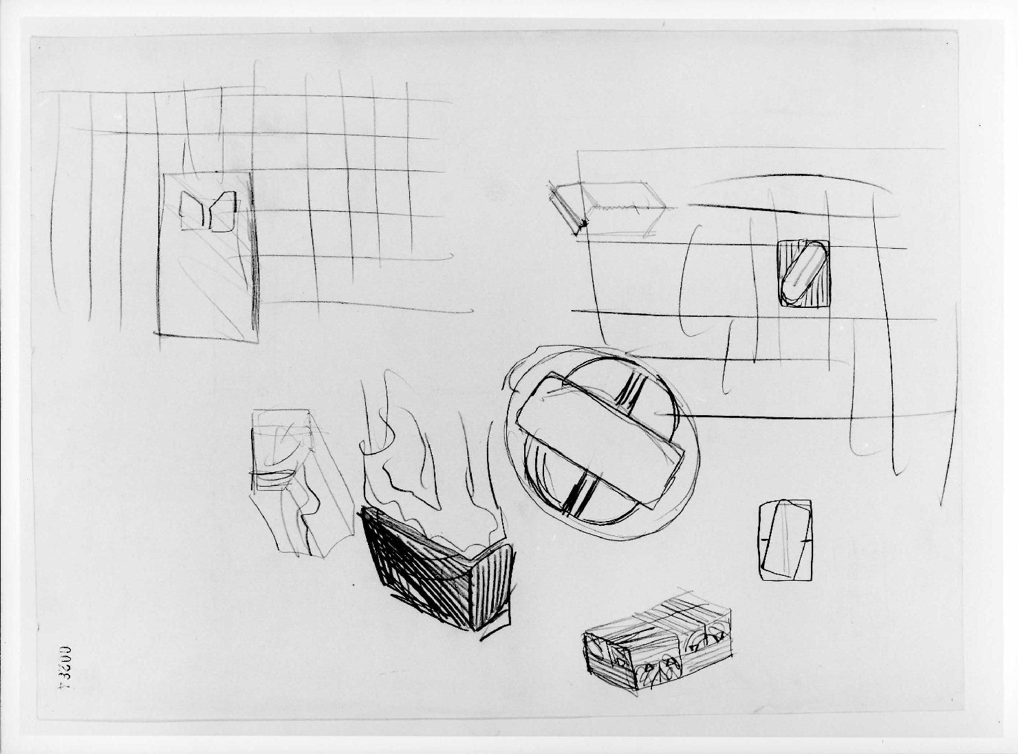 allestimento provvisorio dell'ala della Galleria del Museo di Castelvecchio di Verona (disegno preparatorio) di Scarpa Carlo (sec. XX)