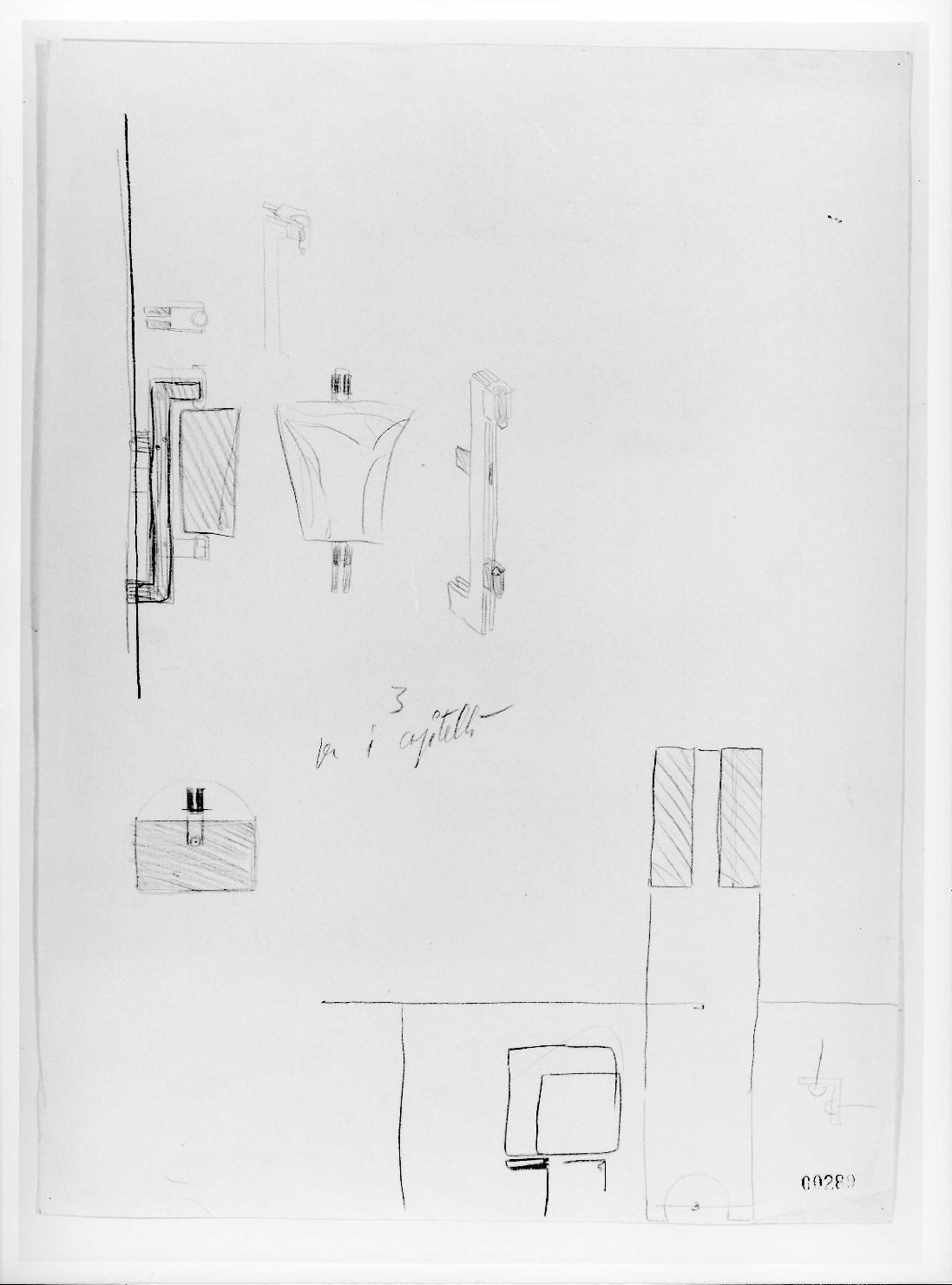 allestimento dell'ala della Galleria del Museo di Castelvecchio di Verona (disegno) di Scarpa Carlo (sec. XX)