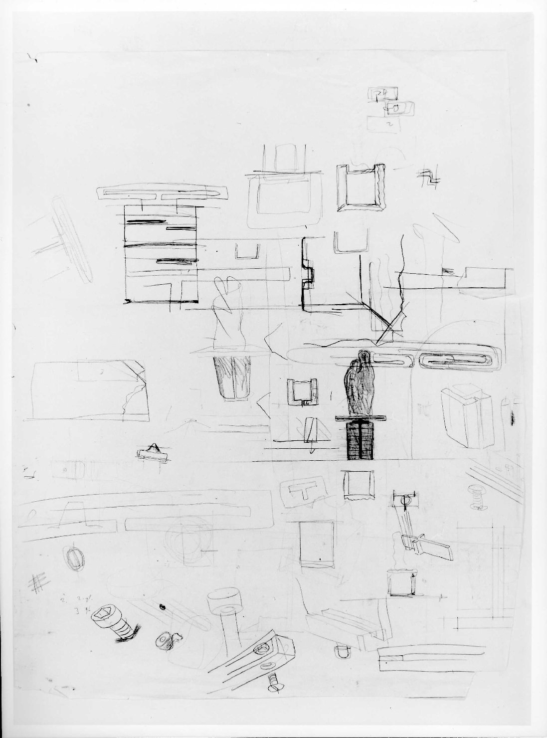 allestimento provvisorio dell'ala della Galleria del Museo di Castelvecchio di Verona (disegno preparatorio) di Scarpa Carlo (sec. XX)