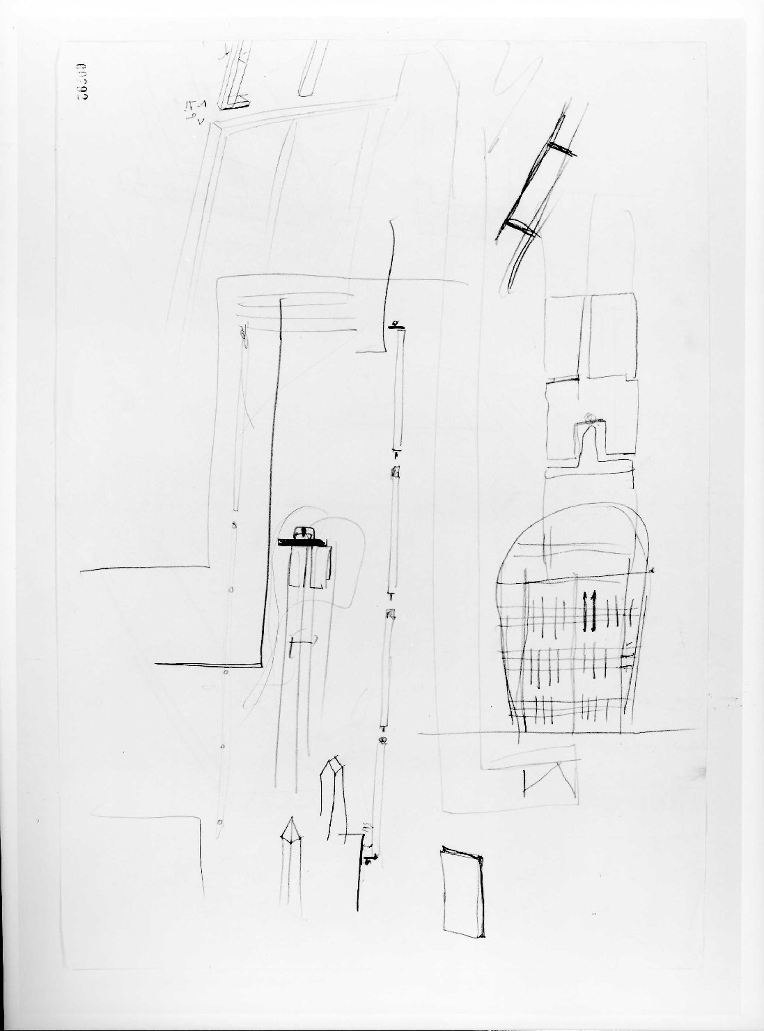 restauro dell'ala della Galleria del Museo di Castelvecchio di Verona (disegno preparatorio) di Scarpa Carlo (sec. XX)