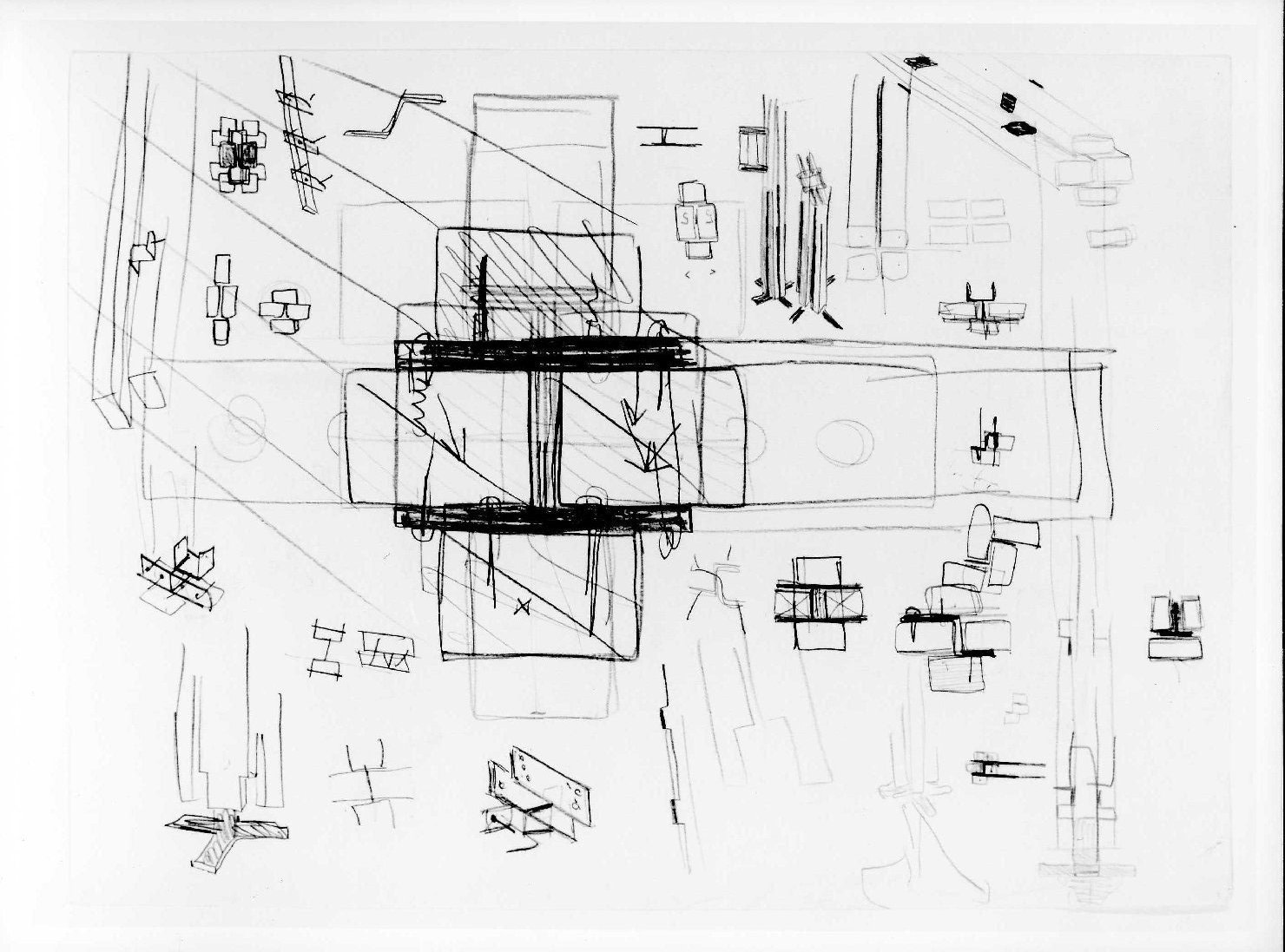 allestimento provvisorio dell'ala della Galleria del Museo di Castelvecchio di Verona (disegno) di Scarpa Carlo (sec. XX)