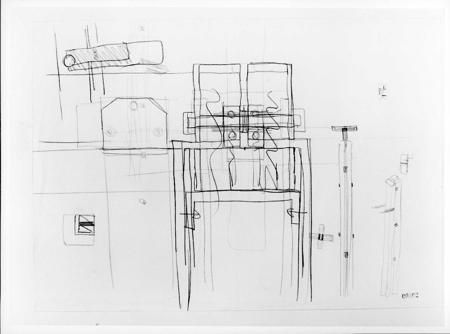 allestimento provvisorio dell'ala della Galleria del Museo di Castelvecchio di Verona (disegno preparatorio) di Scarpa Carlo (sec. XX)