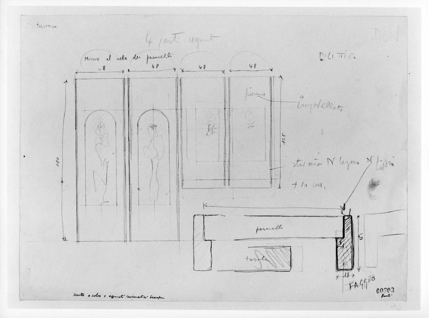 porta del Morbio, mastio e ala della Reggia del Museo di Castelvecchio a Verona (disegno) di Scarpa Carlo, Rudi Arrigo (sec. XX)