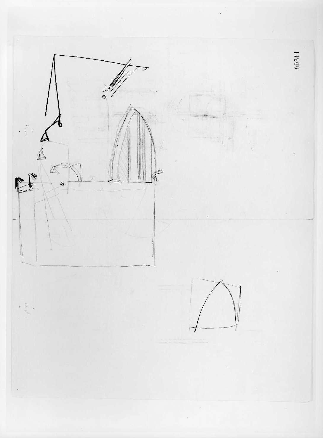 sacello del Museo di Castelvecchio di Verona (disegno) di Scarpa Carlo (sec. XX)