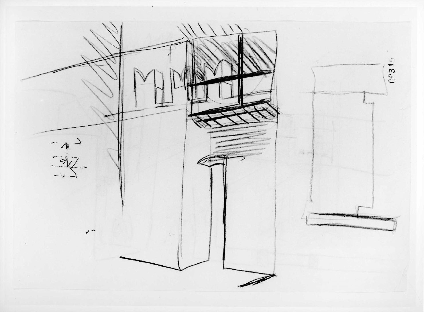 ala orientale del Museo di Castelvecchio di Verona (disegno) di Scarpa Carlo (sec. XX)