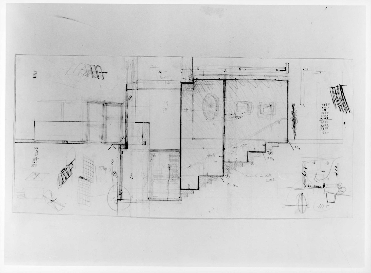 sala di entrata-uscita del Museo di Castelvecchio di Verona (disegno) di Scarpa Carlo (sec. XX)