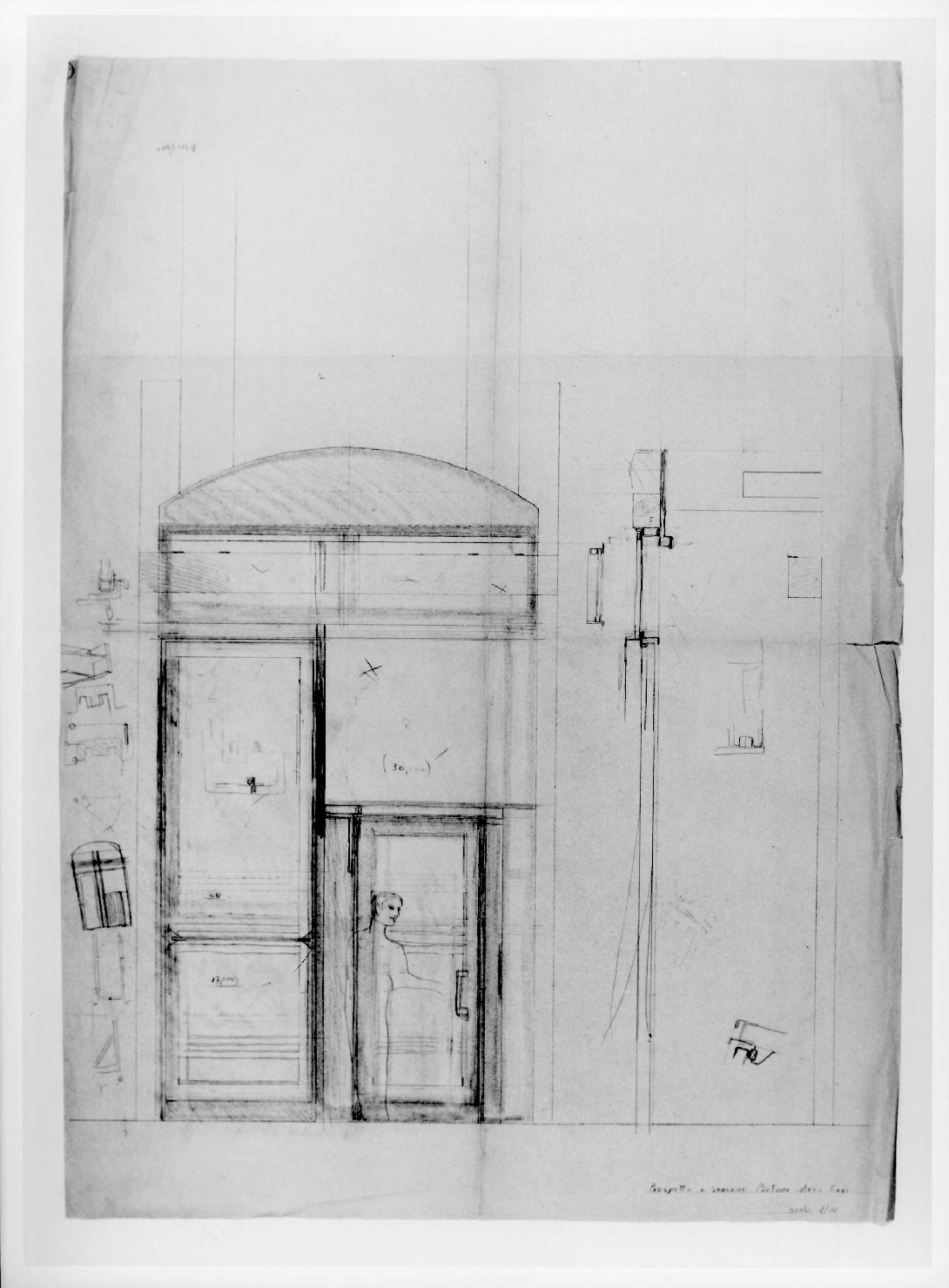 ala orientale del Museo di Castelvecchio di Verona (disegno) di Scarpa Carlo, Rudella Angelo (sec. XX)