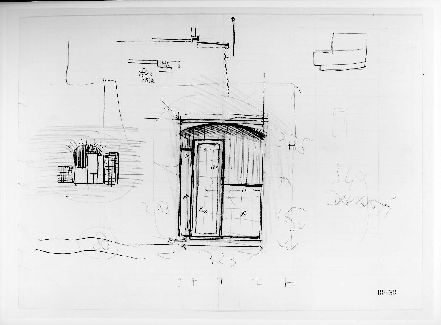 restauro dell'ala della Galleria del Museo di Castelvecchio di Verona (disegno preparatorio) di Scarpa Carlo (sec. XX)