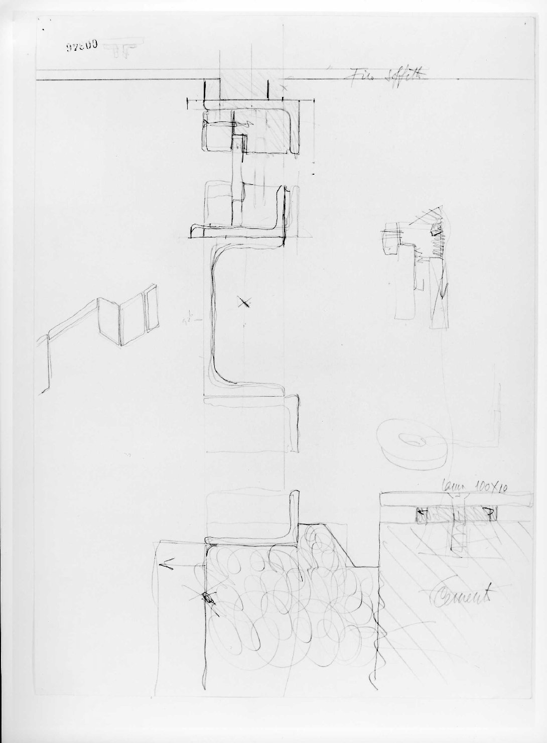 restauro dell'ala della Galleria del Museo di Castelvecchio di Verona (disegno preparatorio) di Scarpa Carlo (sec. XX)