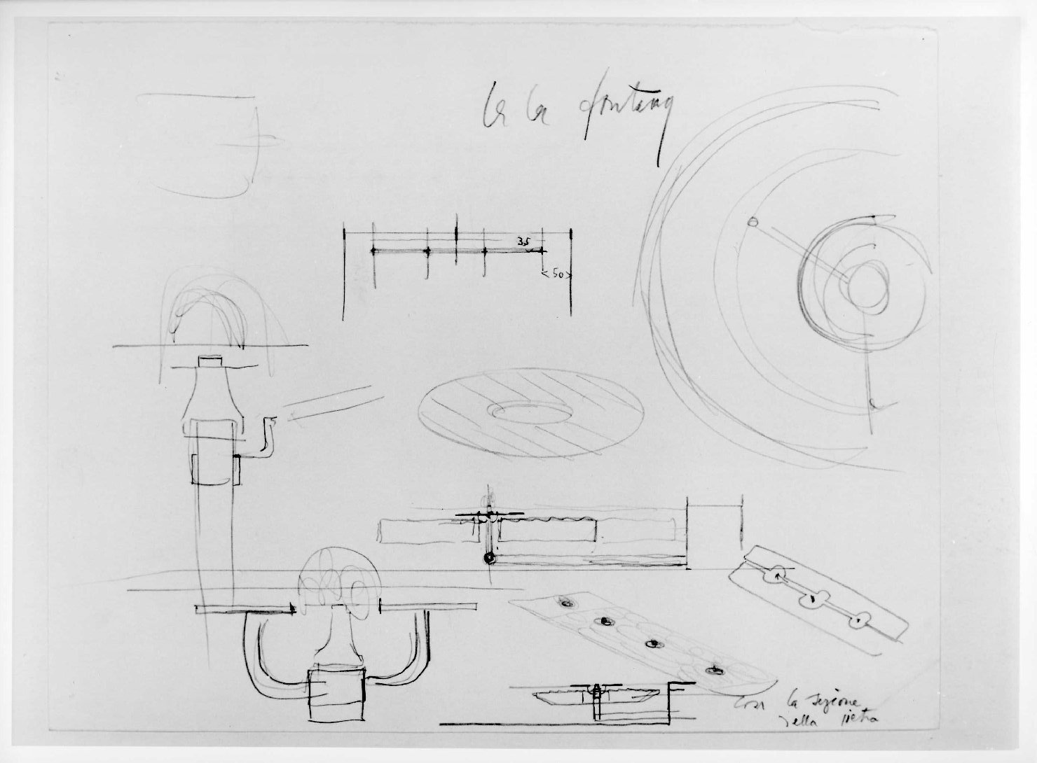 corte e giardino del Museo di Castelvecchio di Verona (disegno) di Scarpa Carlo (sec. XX)