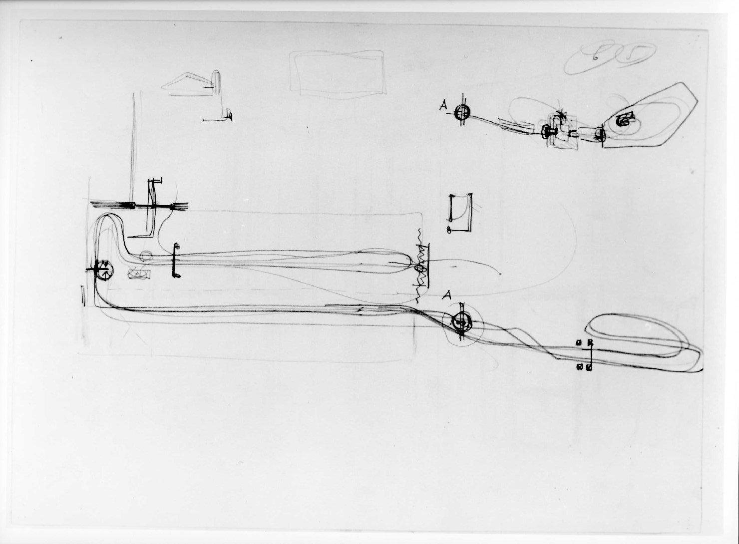 restauro dell'ala della Galleria del Museo di Castelvecchio di Verona (disegno preparatorio) di Scarpa Carlo (sec. XX)