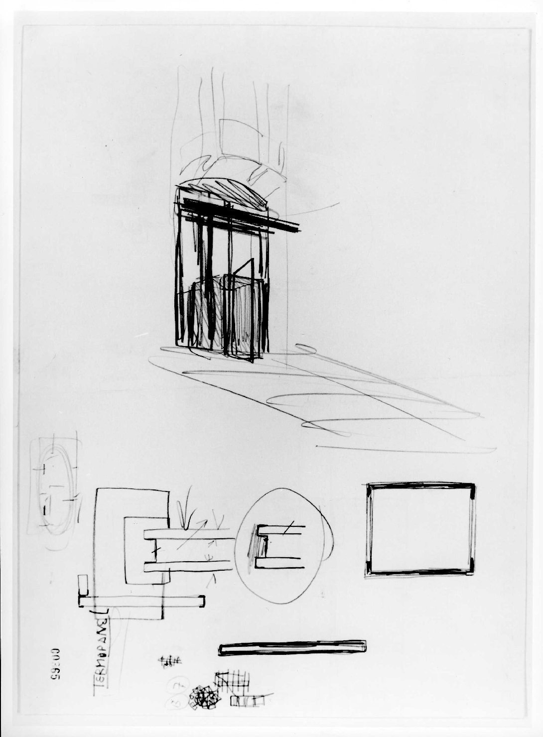 ala orientale del Museo di Castelvecchio di Verona (disegno preparatorio) di Scarpa Carlo (sec. XX)