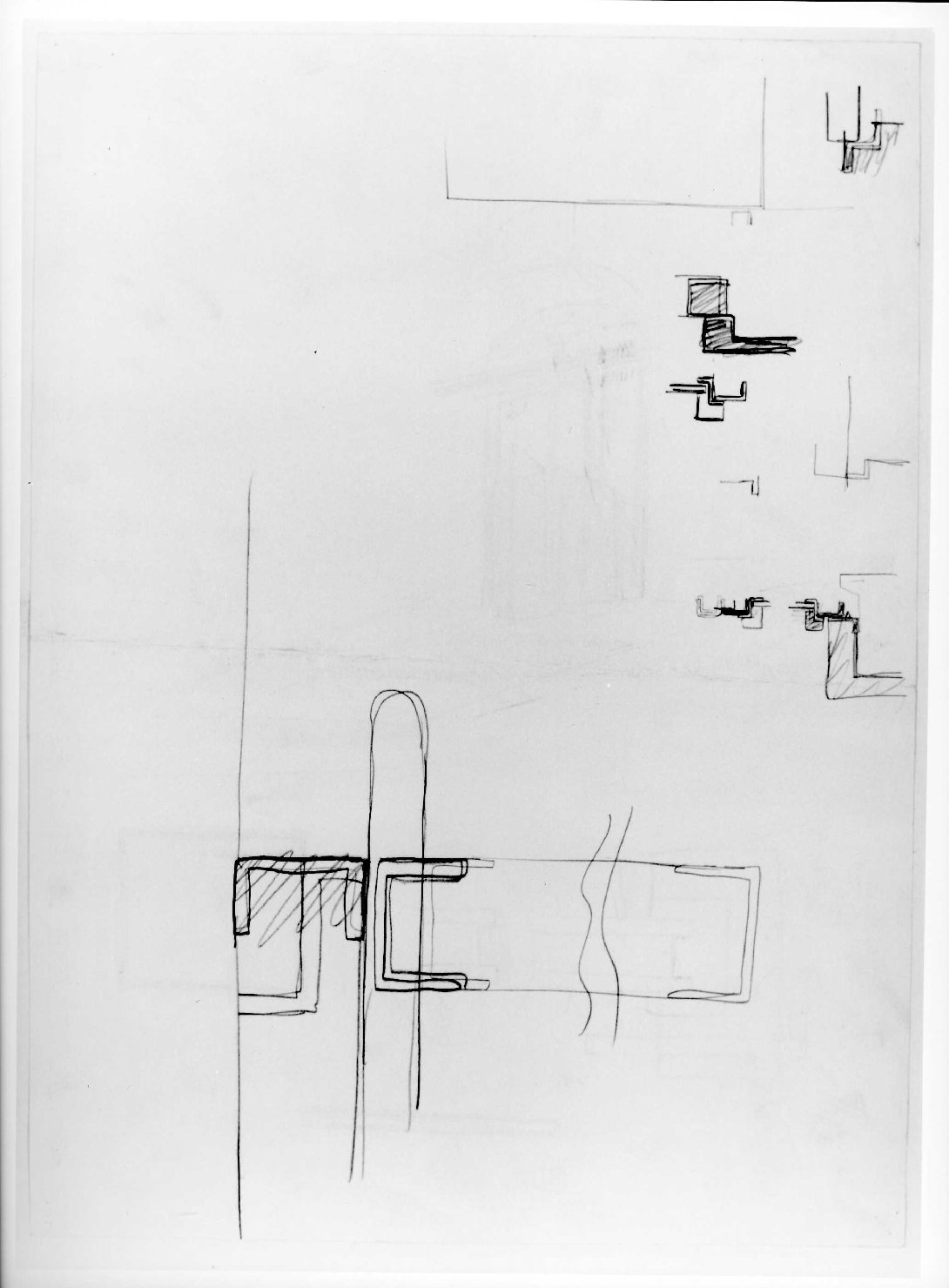 ala orientale del Museo di Castelvecchio di Verona (disegno preparatorio) di Scarpa Carlo (sec. XX)