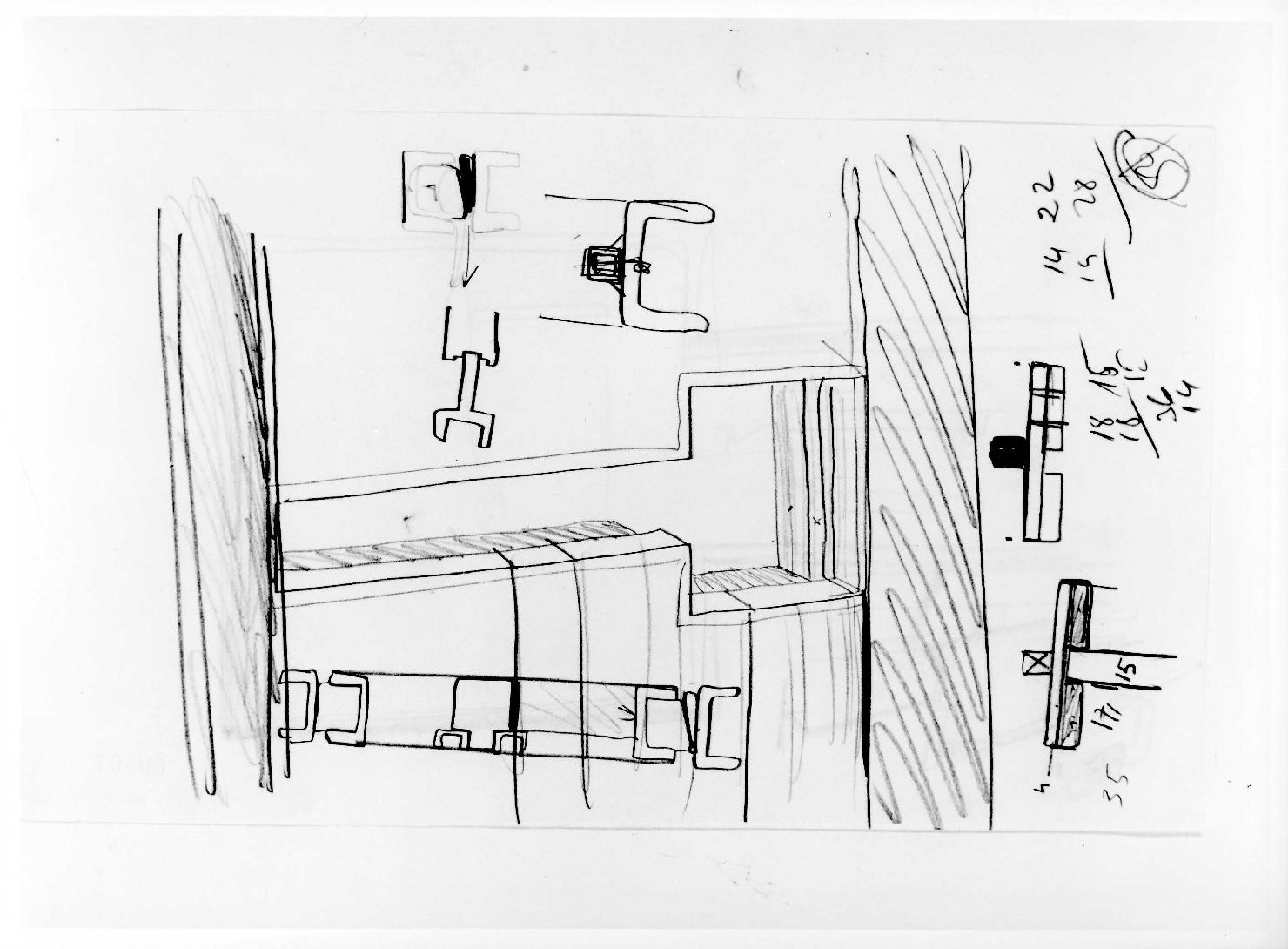 ala orientale del Museo di Castelvecchio di Verona (disegno preparatorio) di Scarpa Carlo (sec. XX)