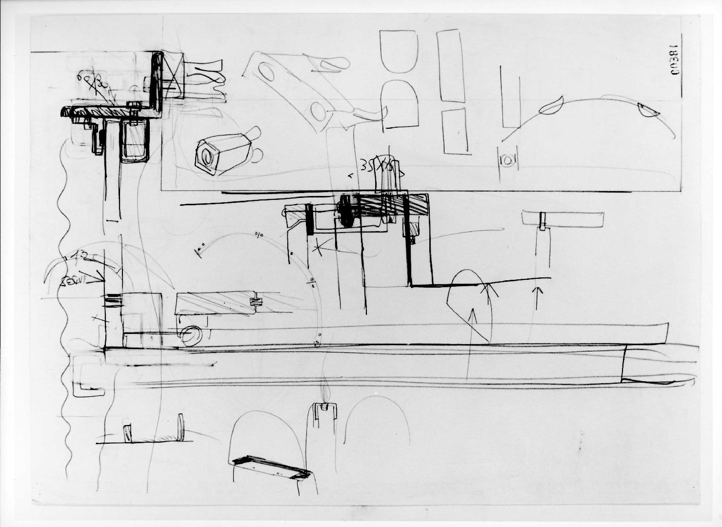restauro dell'ala della Galleria del Museo di Castelvecchio di Verona (disegno preparatorio) di Scarpa Carlo (sec. XX)