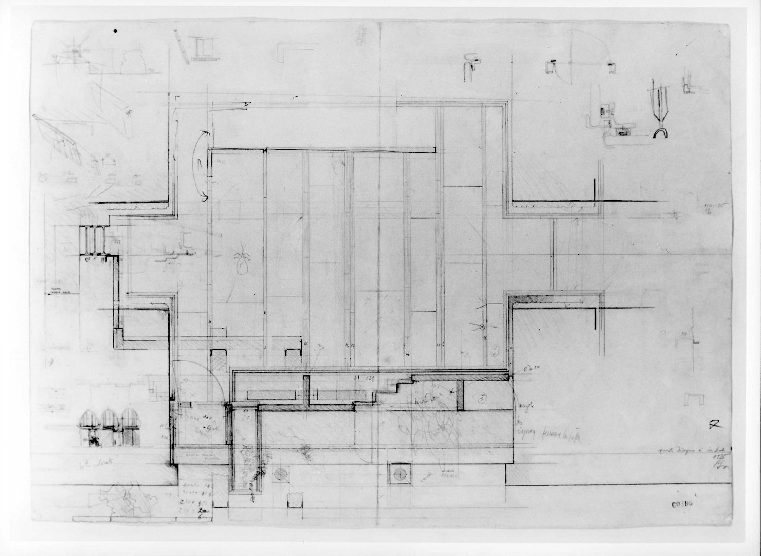 restauro dell'ala della Galleria del Museo di Castelvecchio di Verona (disegno) di Scarpa Carlo (sec. XX)