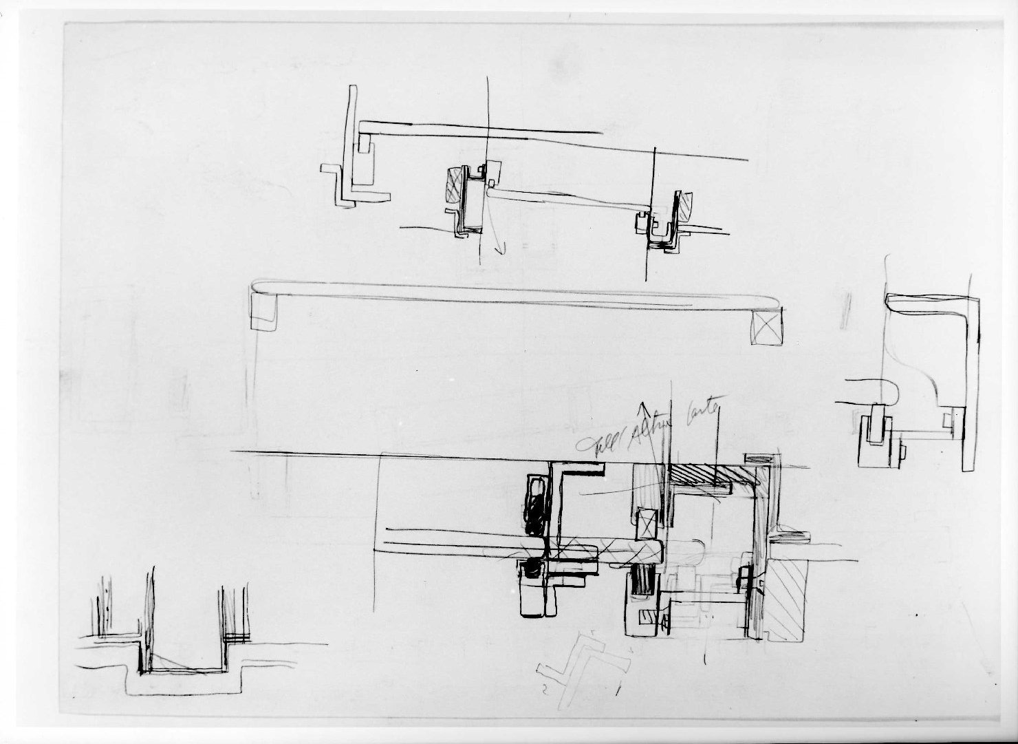 restauro dell'ala della Galleria del Museo di Castelvecchio di Verona (disegno preparatorio) di Scarpa Carlo (sec. XX)