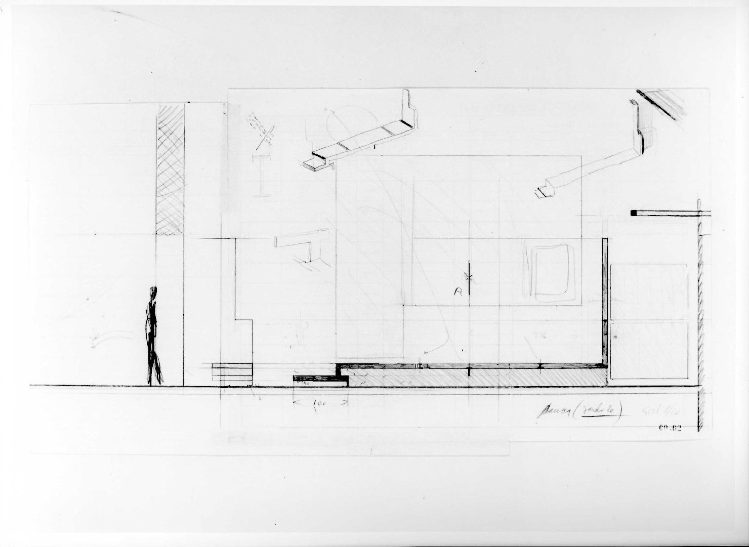 restauro dell'ala della Galleria del Museo di Castelvecchio di Verona (disegno) di Scarpa Carlo (sec. XX)