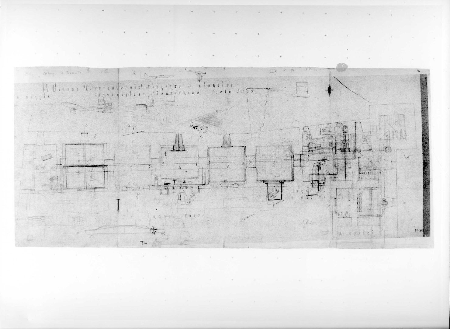 restauro dell'ala della Galleria del Museo di Castelvecchio di Verona (disegno preparatorio) di Scarpa Carlo (sec. XX)