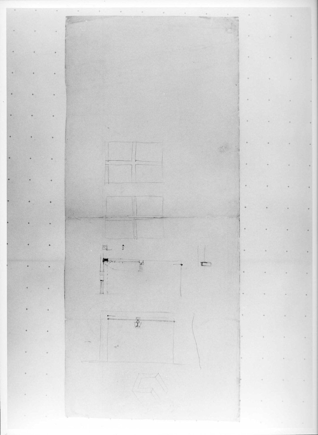 restauro dell'ala della Galleria del Museo di Castelvecchio di Verona (disegno preparatorio) di Scarpa Carlo (sec. XX)