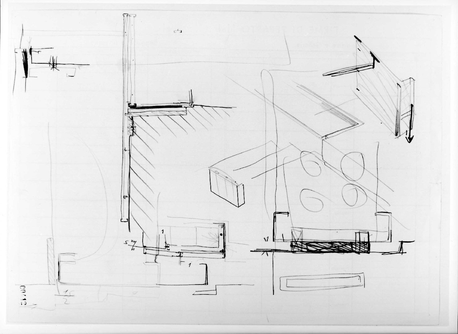 sala di entrata-uscita del Museo di Castelvecchio di Verona (disegno) di Scarpa Carlo (sec. XX)