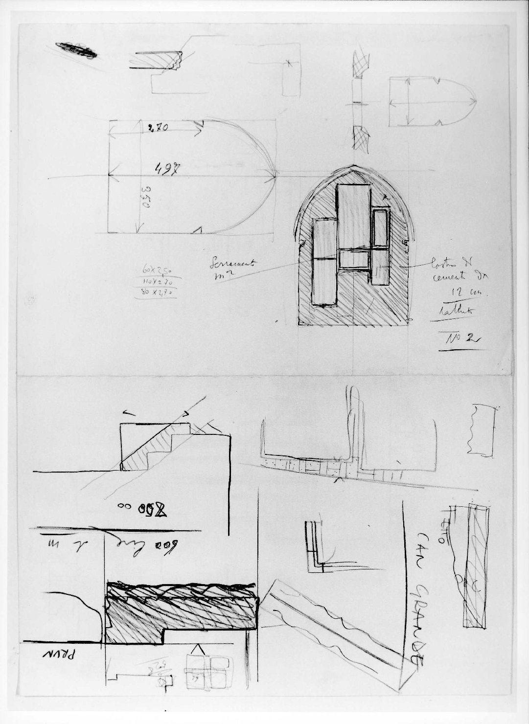 restauro dell'ala della Galleria del Museo di Castelvecchio di Verona (disegno) di Scarpa Carlo (sec. XX)