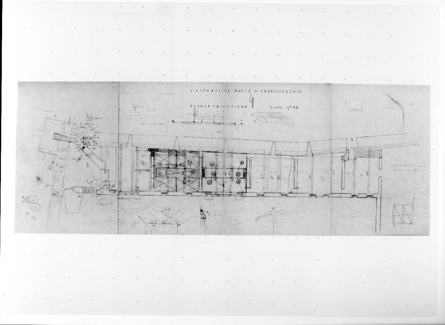 restauro dell'ala della Galleria del Museo di Castelvecchio di Verona (disegno) di Scarpa Carlo (sec. XX)